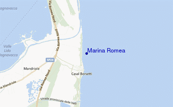 mapa de localização de Marina Romea