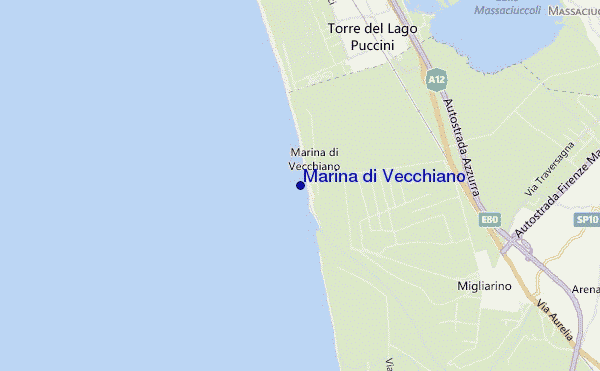 mapa de localização de Marina di Vecchiano