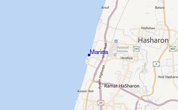mapa de localização de Marina