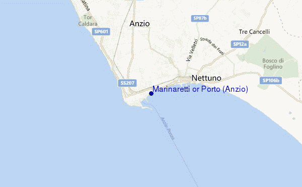 mapa de localização de Marinaretti or Porto (Anzio)