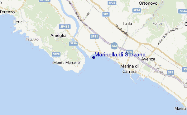 mapa de localização de Marinella di Sarzana