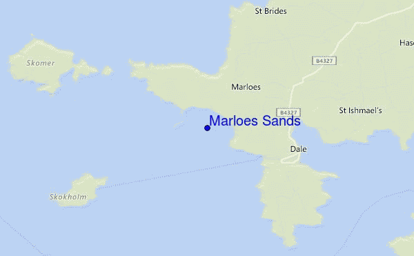 mapa de localização de Marloes Sands