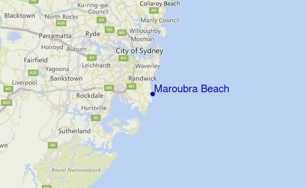 Maroubra Beach Location Map