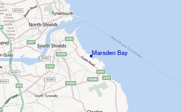mapa de localização de Marsden Bay