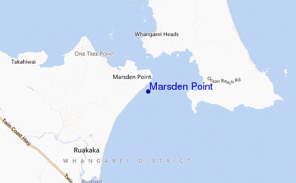 mapa de localização de Marsden Point