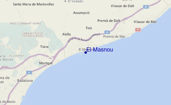 mapa de localização de El Masnou