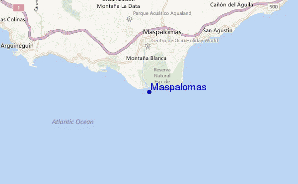 mapa de localização de Maspalomas