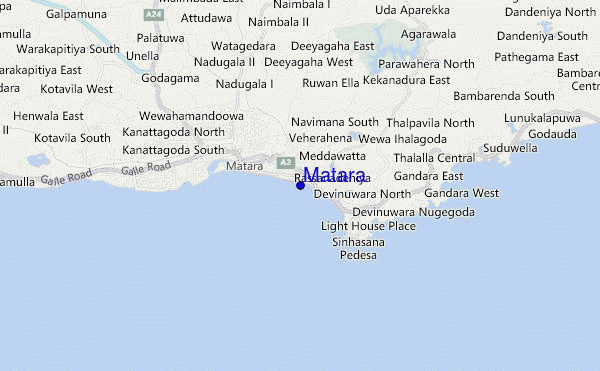 mapa de localização de Matara