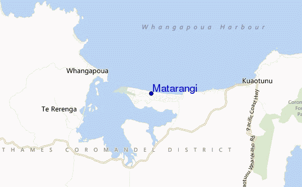 mapa de localização de Matarangi