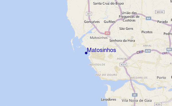 mapa de localização de Matosinhos
