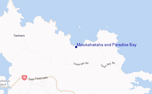 mapa de localização de Motukahakaha and Paradise Bay