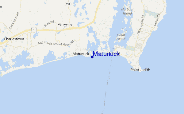 mapa de localização de Matunuck