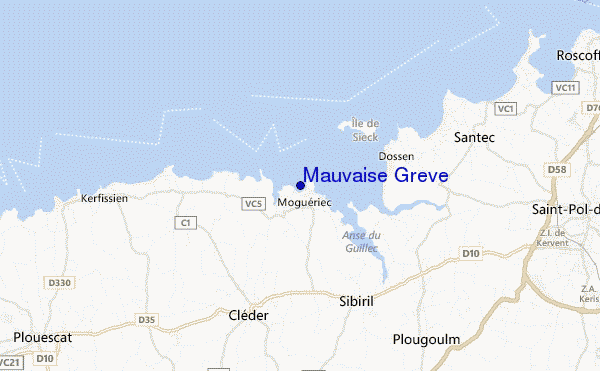 mapa de localização de Mauvaise Greve
