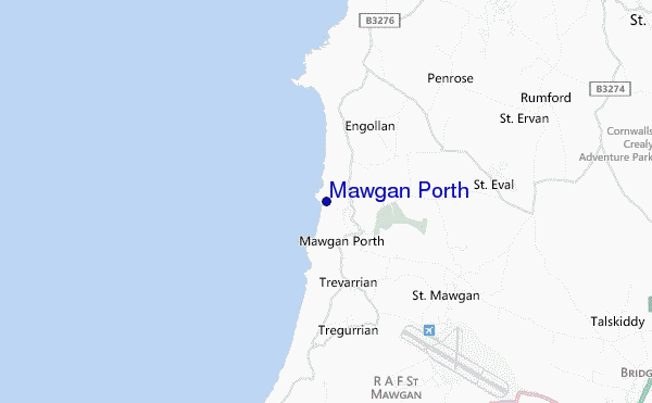 mapa de localização de Mawgan Porth