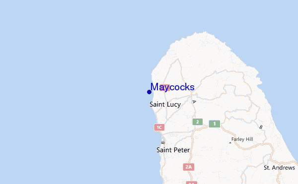 mapa de localização de Maycocks