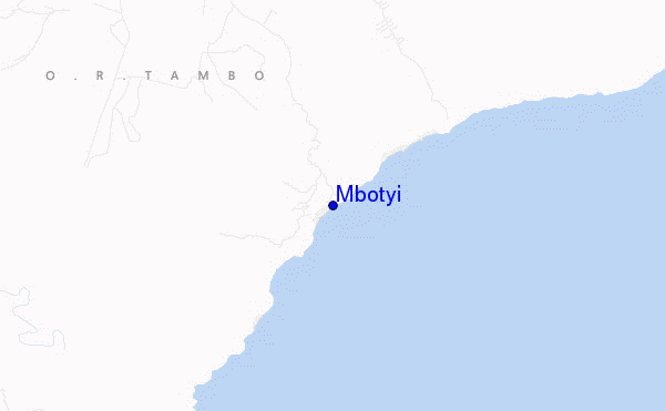 mapa de localização de Mbotyi