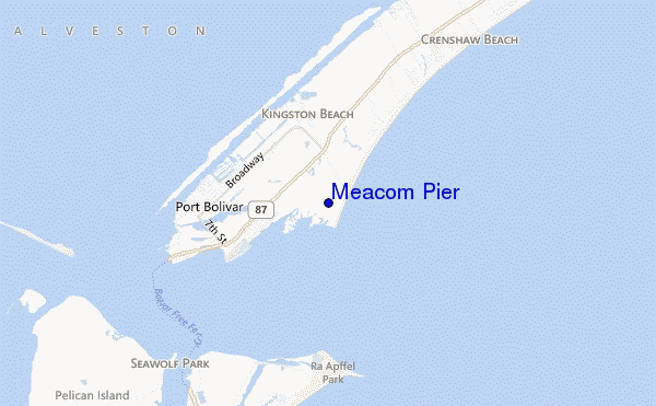 mapa de localização de Meacom Pier