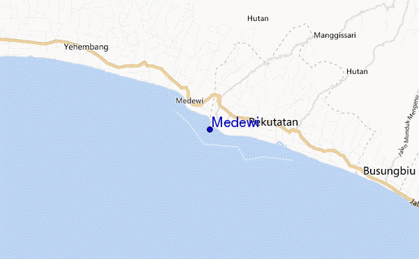 mapa de localização de Medewi