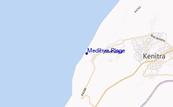 mapa de localização de Medihya Plage