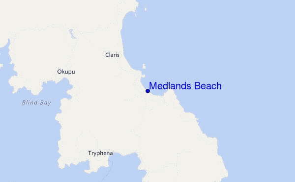 mapa de localização de Medlands Beach
