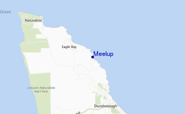 mapa de localização de Meelup