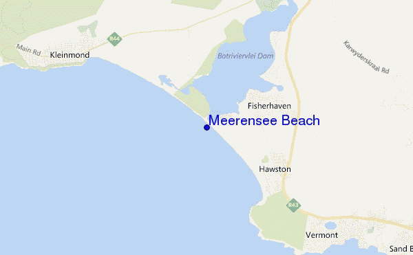 mapa de localização de Meerensee Beach