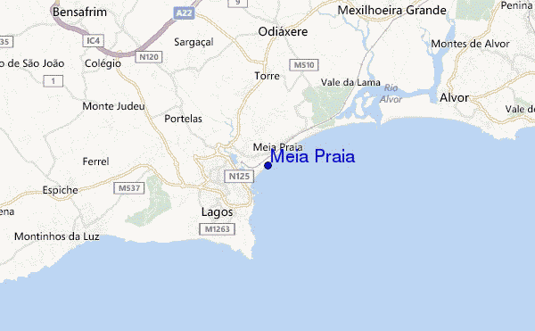 mapa de localização de Meia Praia
