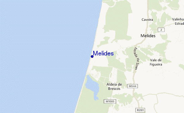 mapa de localização de Melides