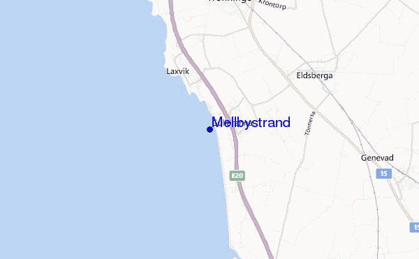 mapa de localização de Mellbystrand
