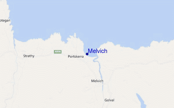 mapa de localização de Melvich