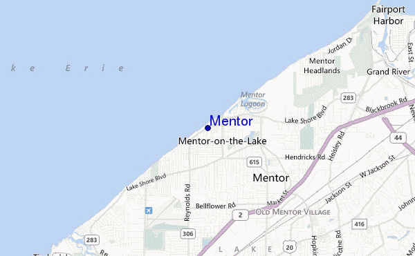 mapa de localização de Mentor