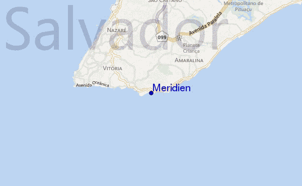 mapa de localização de Meridien