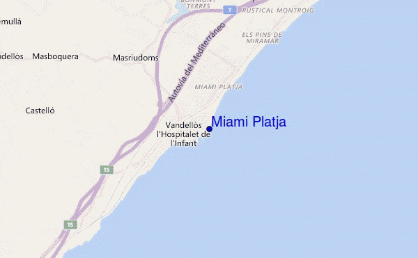mapa de localização de Miami Platja