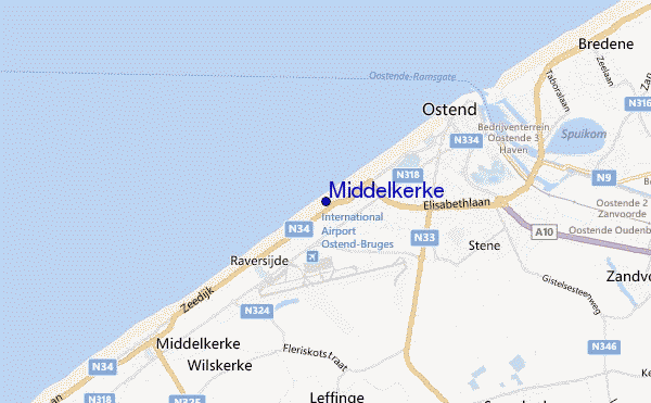 mapa de localização de Middelkerke