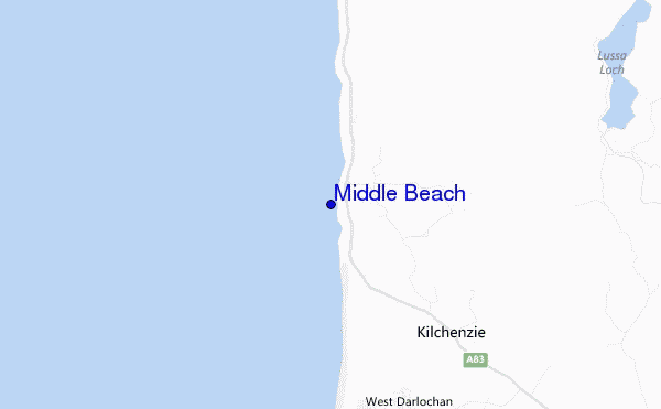 mapa de localização de Middle Beach