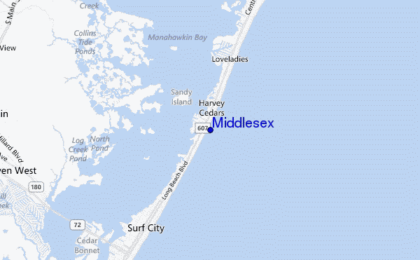 mapa de localização de Middlesex