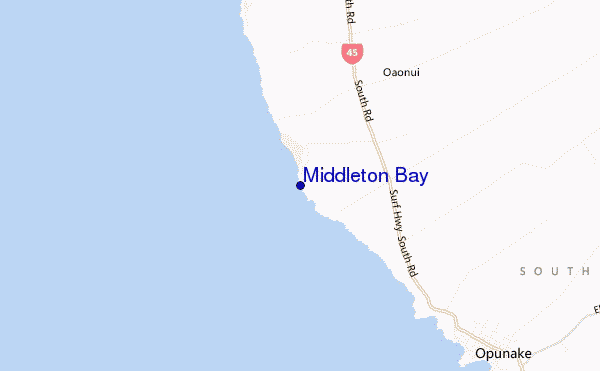mapa de localização de Middleton Bay