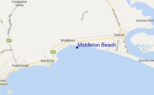 mapa de localização de Middleton Beach