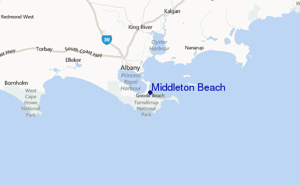 Middleton Beach Location Map