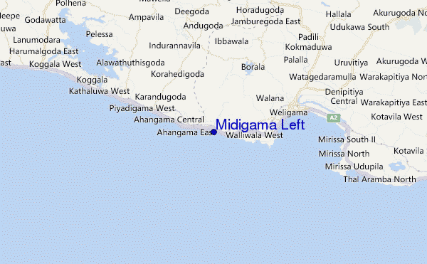 mapa de localização de Midigama Left