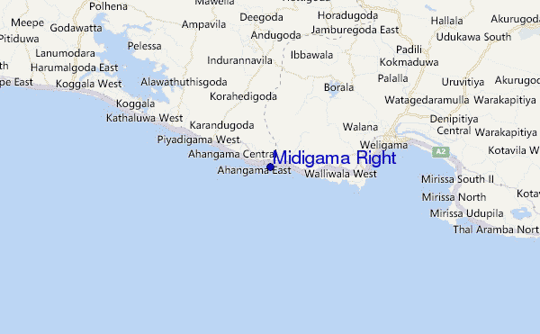 mapa de localização de Midigama Right
