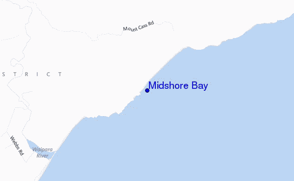 mapa de localização de Midshore Bay