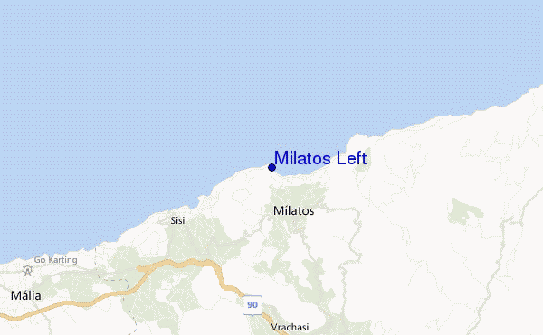 mapa de localização de Milatos Left
