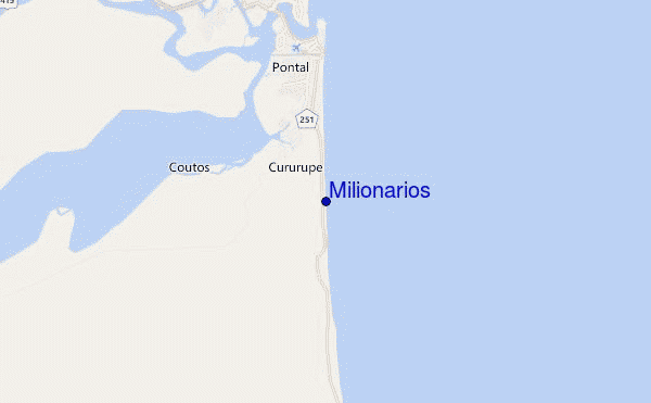 mapa de localização de Milionarios