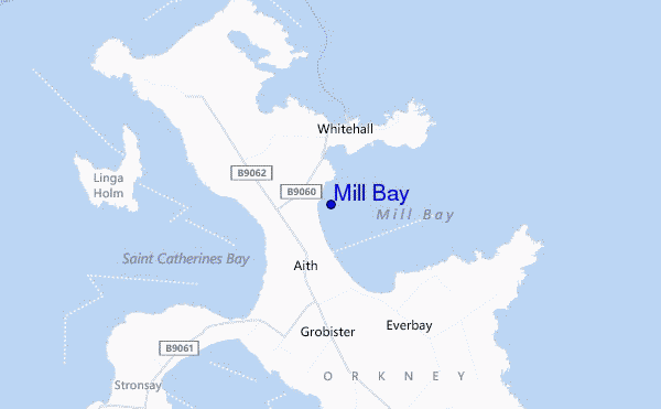 mapa de localização de Mill Bay