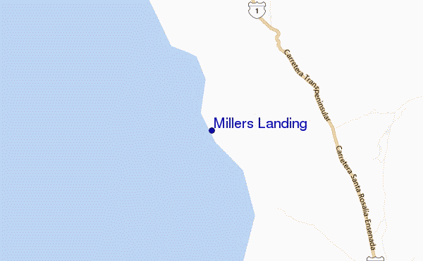 mapa de localização de Millers Landing