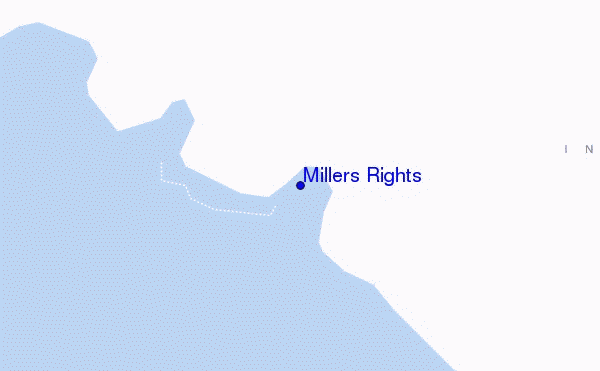 mapa de localização de Millers Rights
