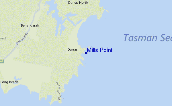 mapa de localização de Mills Point