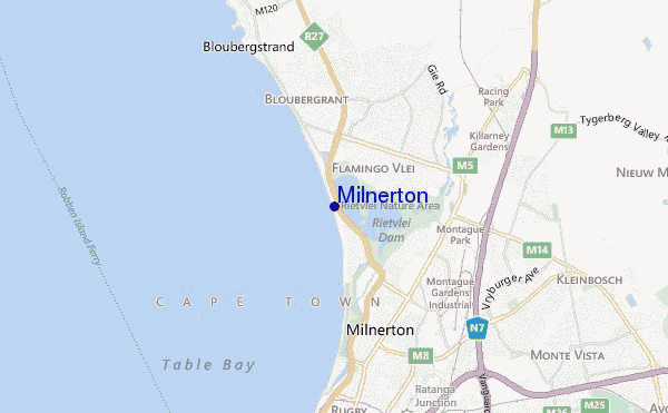 mapa de localização de Milnerton