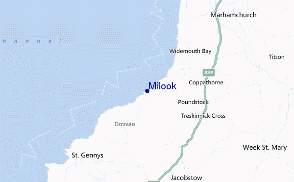 mapa de localização de Milook